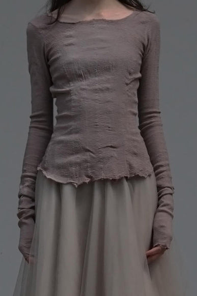 Marc Le Bihan 26907 Backless Stretch Top Collection Silk Shrink MLB-26907-MCMG Wood Rose